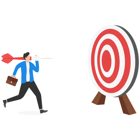 Man reaching for target  Illustration