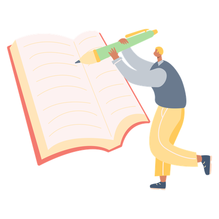 Man Read Book  Illustration
