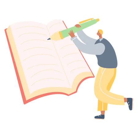 Man Read Book  Illustration