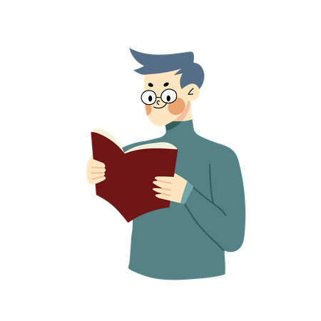 Man reading a book  Illustration