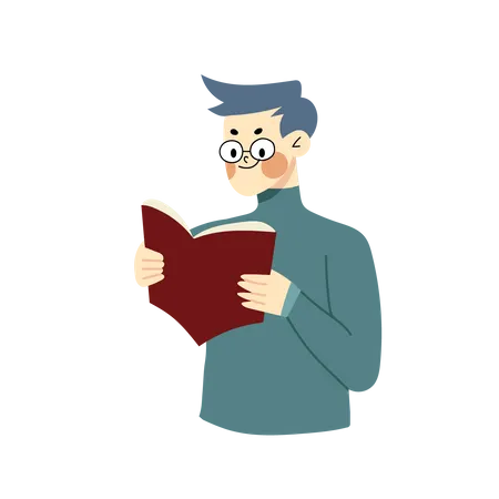 Man reading a book  Illustration