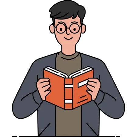 Man reading a book  Illustration