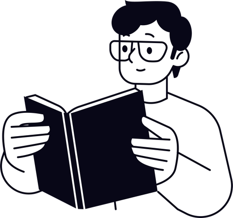 Man Reading Book  Illustration