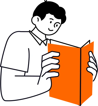 Man Reading Book  일러스트레이션