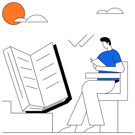 Man Reading book  Illustration