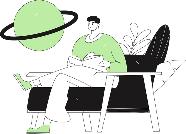 Man reading book Illustration