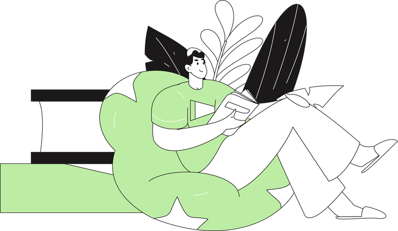 Man reading book  Illustration