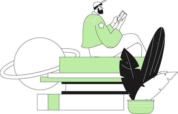 Man reading book  Illustration