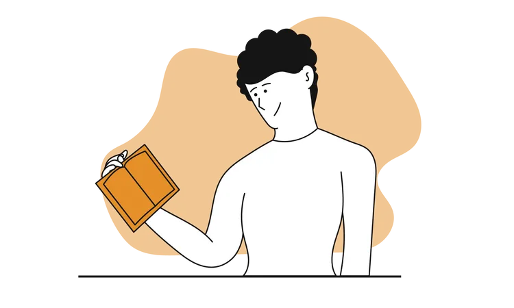 Man Reading Book Vector Concept Illustration Education Character And Student Study Knowledge With Literature And Male Hobby Learning Smart Information And Educational Literary Clever Adult Guy Illustration