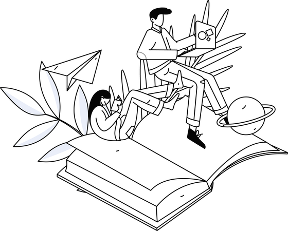 試験合格のために本を読む男性  イラスト