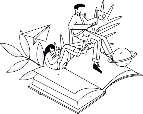 試験合格のために本を読む男性  イラスト