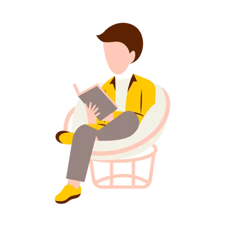 Man Reading Book  Illustration