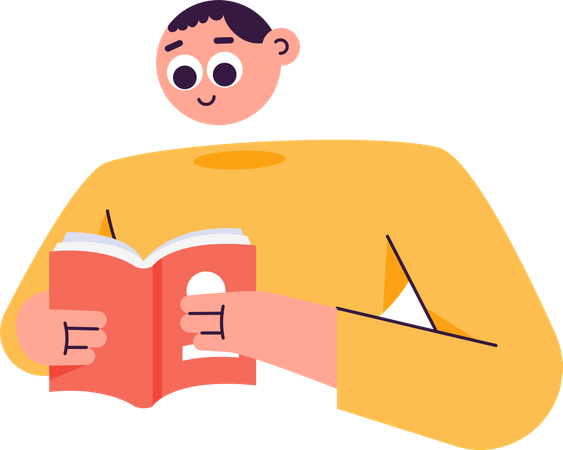 Man Reading Book  Illustration