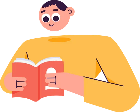 Man Reading Book  Illustration