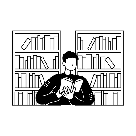 Man Reading Book  Illustration