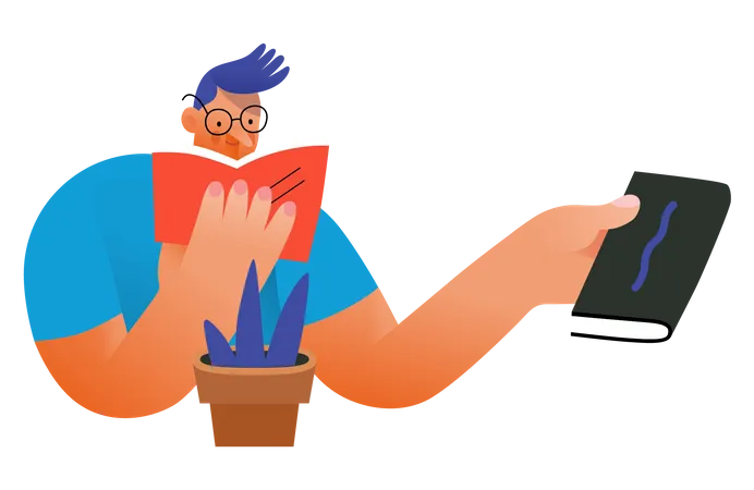 Man reading book  Illustration