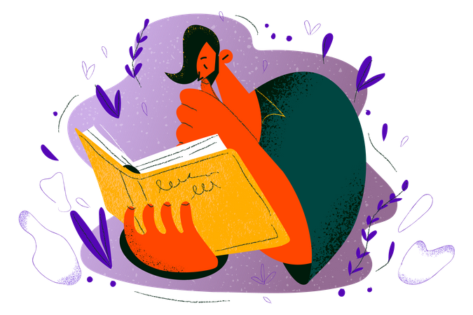 Man reading book  Illustration