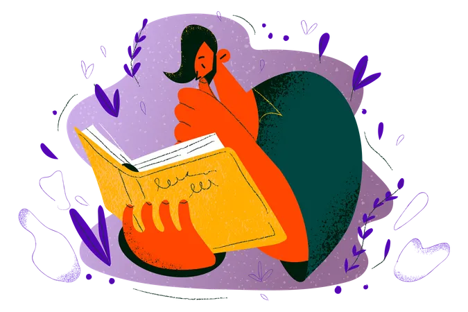 Man reading book  Illustration