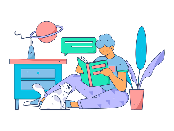 Man reading book  Illustration