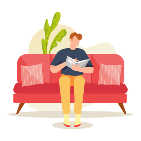 Man reading book  Illustration