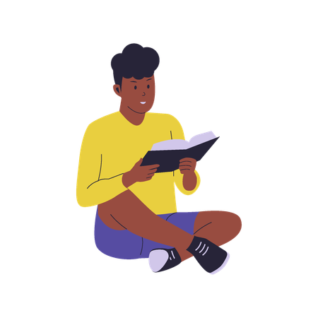 Man Reading Book  Illustration