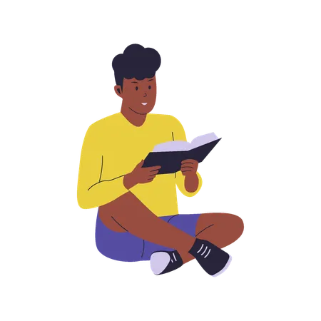 Man Reading Book  Illustration