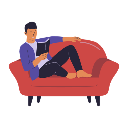 Man Reading Book  Illustration