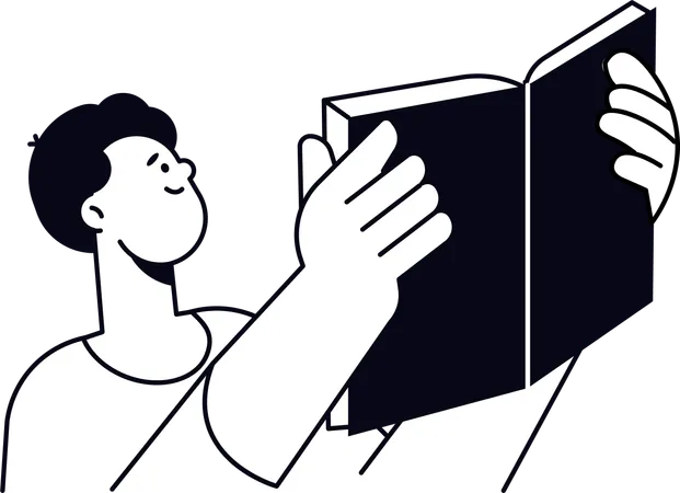 Man Reading Book  Illustration