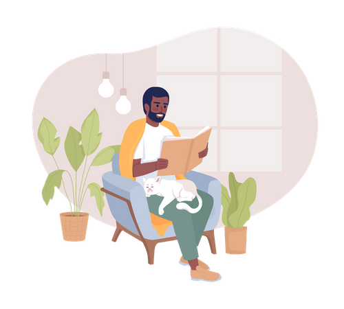 Man reading book  Illustration