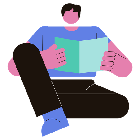 Man Reading Book  Illustration