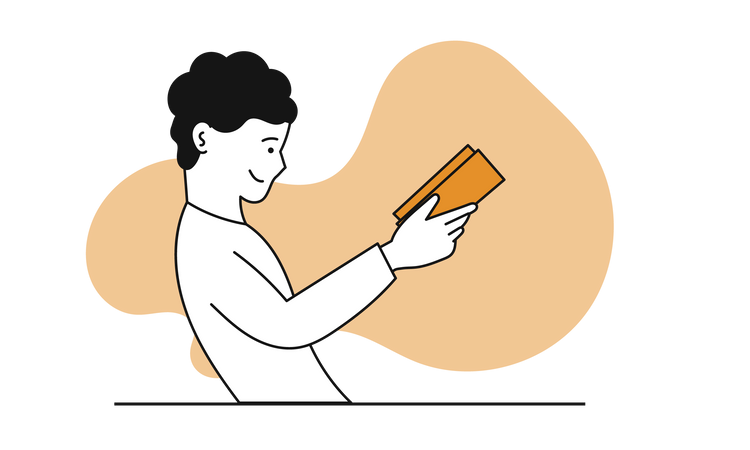 Man reading book  Illustration