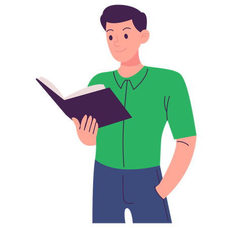 Man reading Book  Illustration