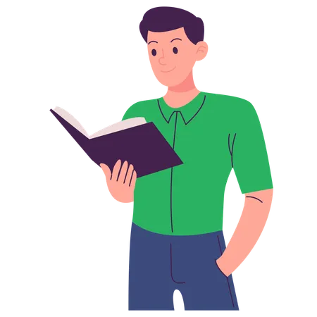 Man reading Book  Illustration