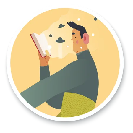 Man reading book  Illustration