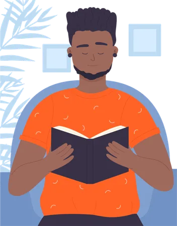 Man reading book  Illustration