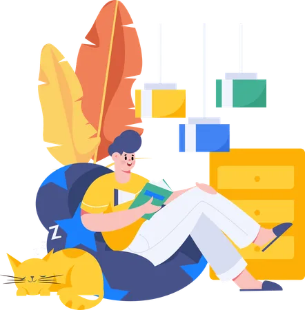 Man reading book  Illustration