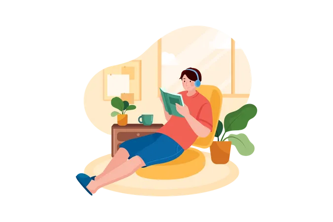 Man reading book  Illustration