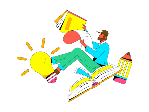 Man reading letter  Illustration