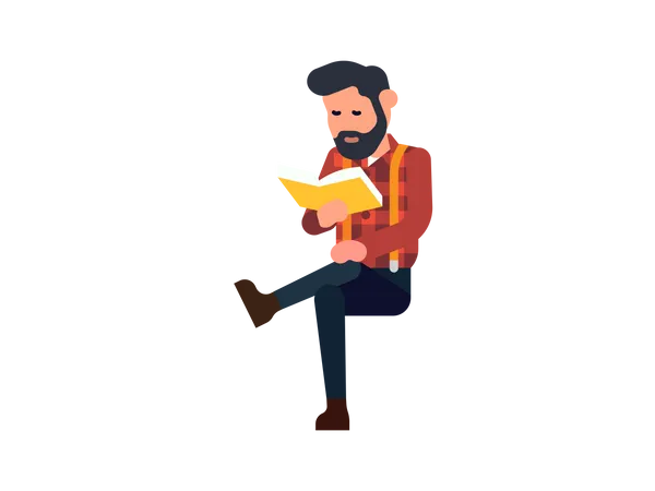 Man reading magazine  Illustration