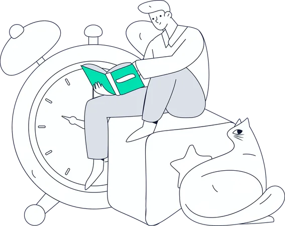 Man Reading Novel  Illustration