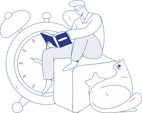Man Reading Novel  Illustration