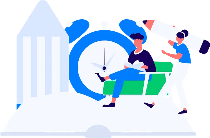 Man Reading Novel  Illustration