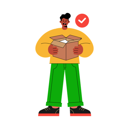 Man reading Product Manual  Illustration