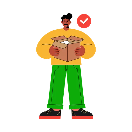Man reading Product Manual  Illustration