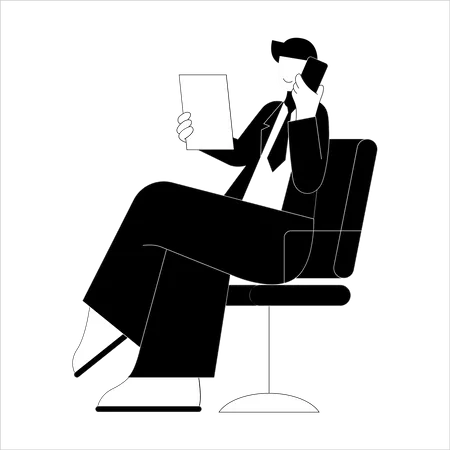 Man reading report  Illustration