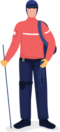 Man ready for skiing Illustration