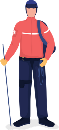 Man ready for skiing  Illustration