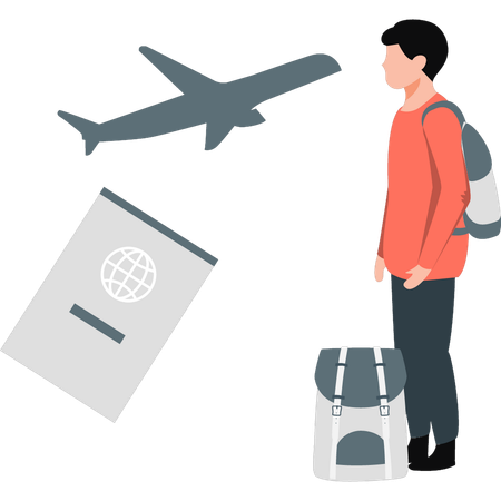 Man ready to flight travel  Illustration