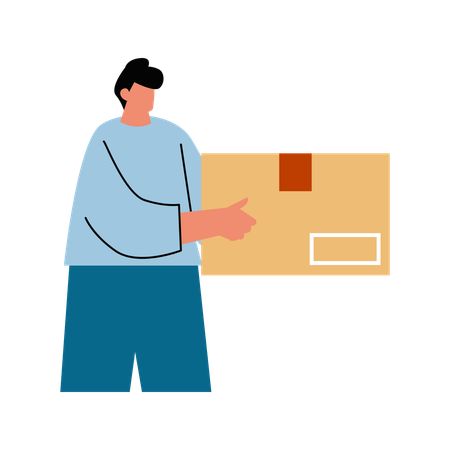 Man received delivery package  Illustration