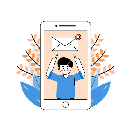 Man received mail  Illustration